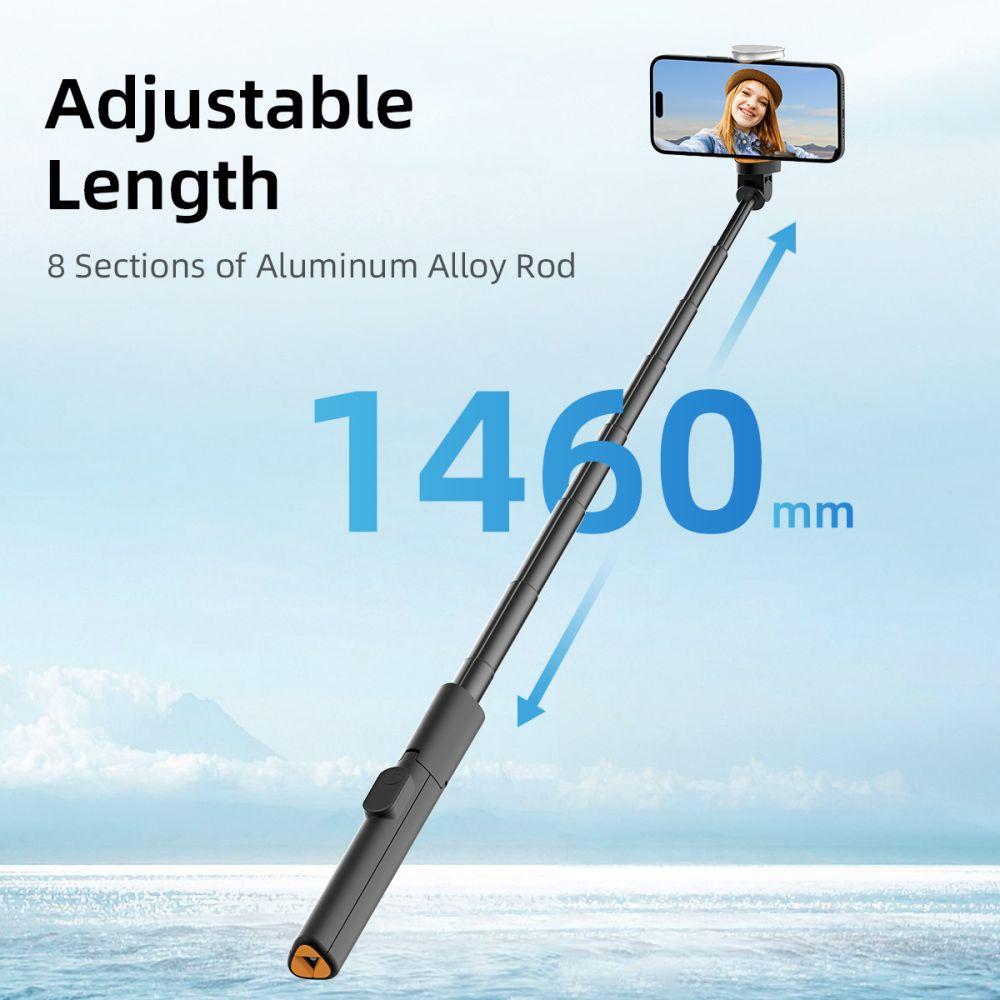 Selfie Stick kijek do zdjęć statyw tripod składany z pilotem Bluetooth 146 cm