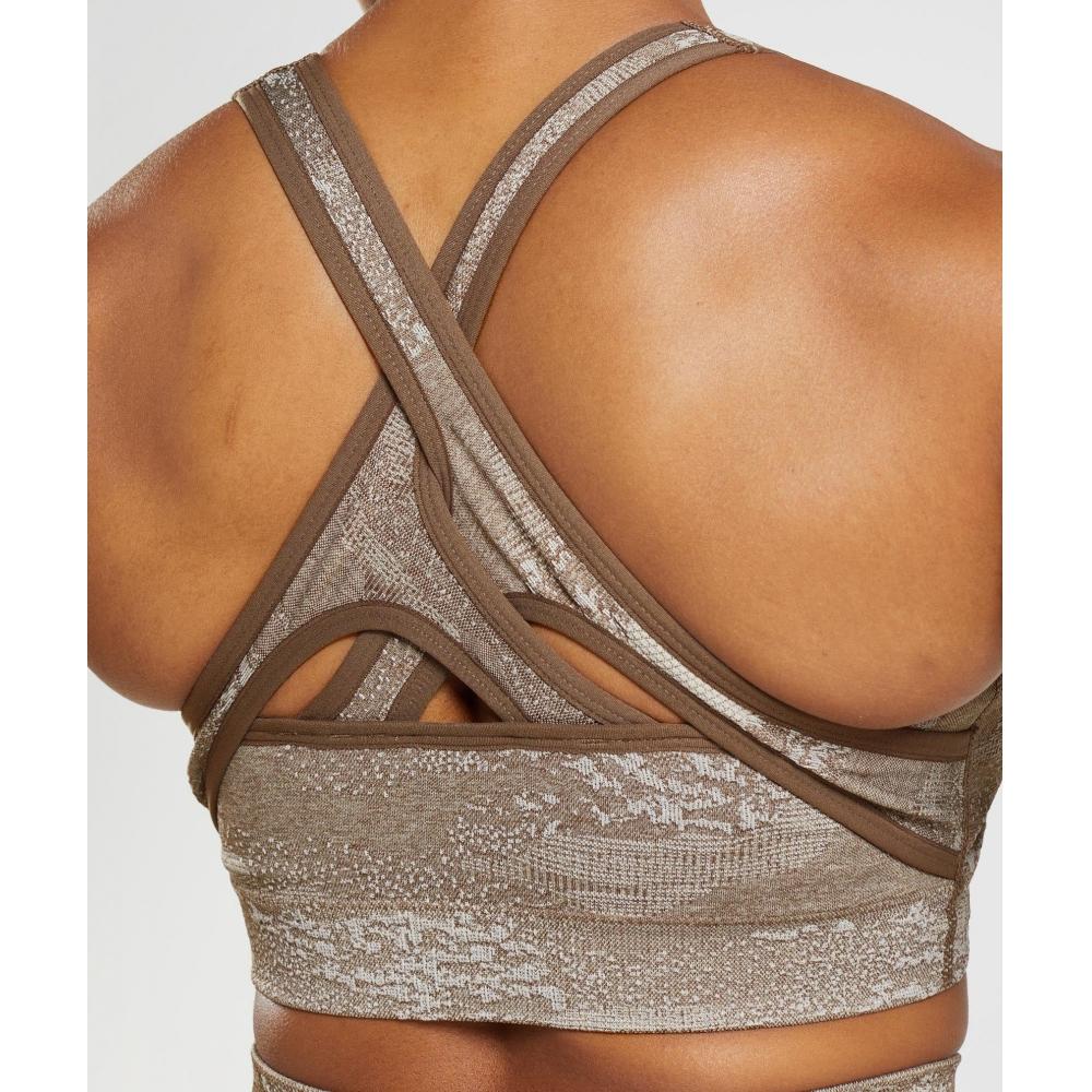 Gymshark Adapt Camo Seamless Sports Bra Pebble Grey Soul Brown B3a4d Gbwl