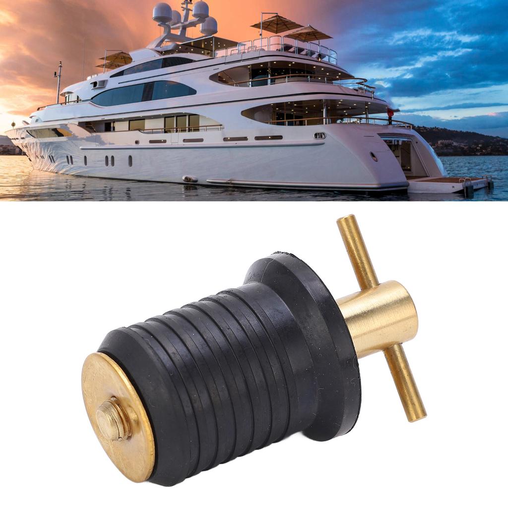 Brass T Handle Drain Plug with Rubber Sl Rust Resistance Marine Boat Accessories