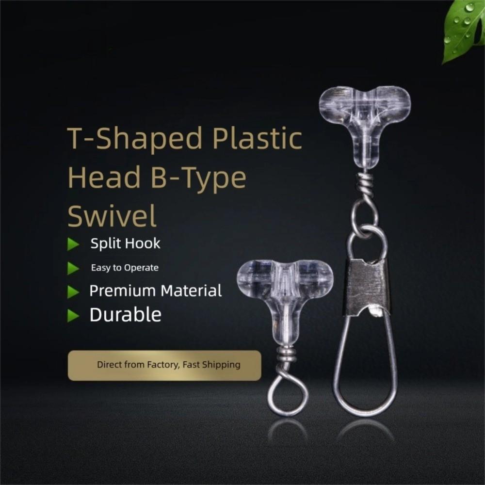 30pcs Beads Transparent Fishing Beads Clear Oval Sabiki Rig Double Cross Hole 3 Way Connector Fishing