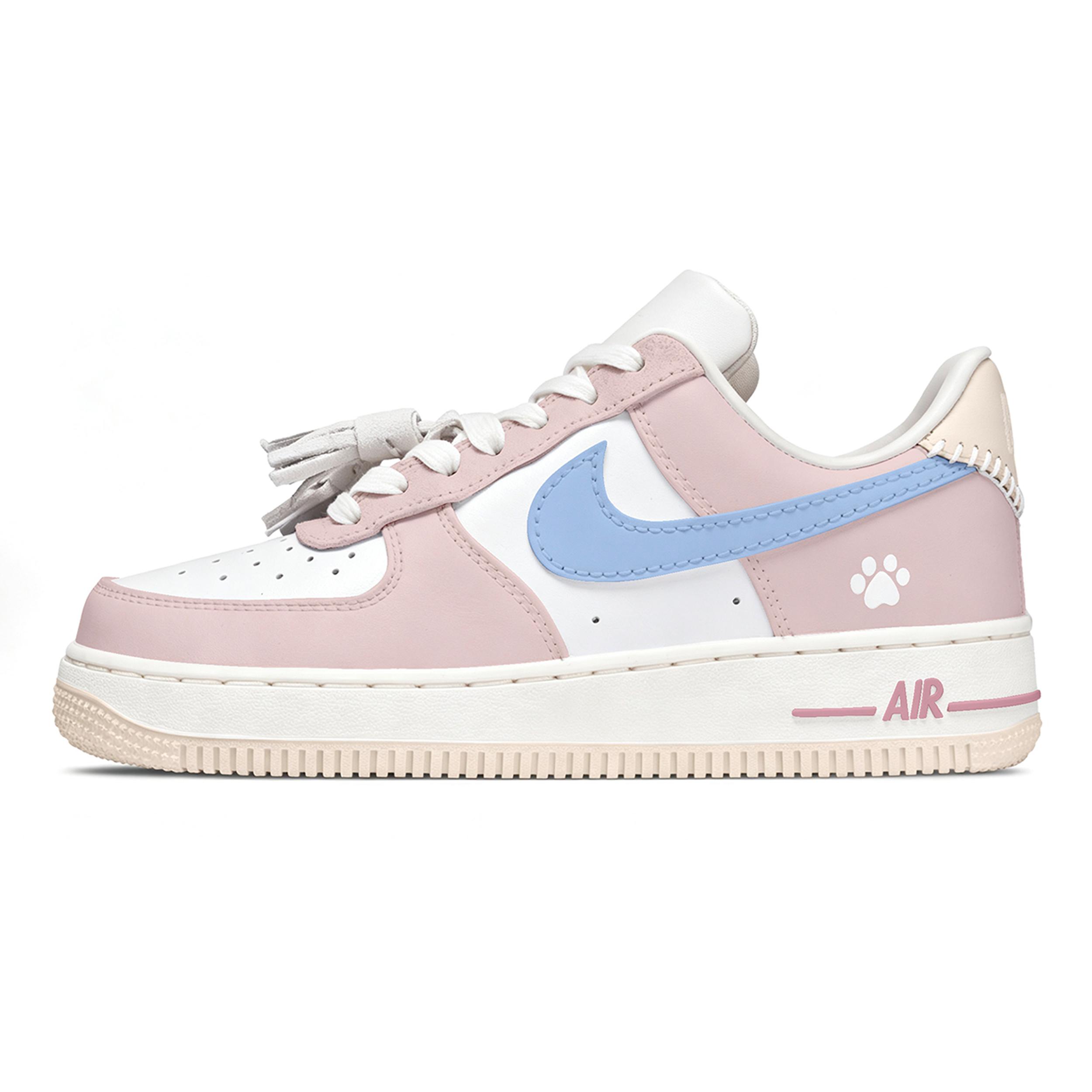 

Nike Air Force 1 Pink Mist Meow Language Slip Resistant Abrasion Resistant Low top Skateboard Shoes Women s Blue Pink HV1813-001(Team1856-) 37.5