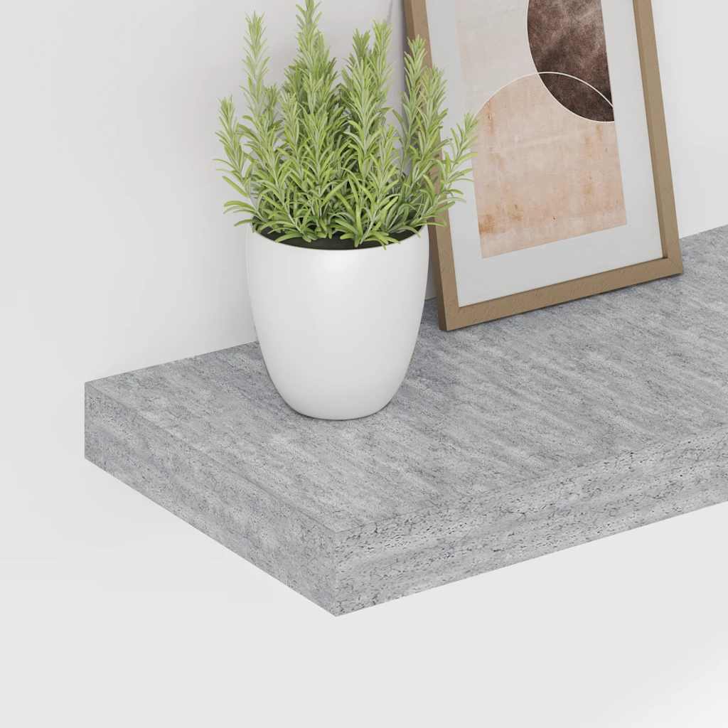 Vidaxl Półka Ścienna, Szarość Betonu, 60X23,5X3,8 Cm, Mdf