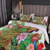 Peacock Flower Pattern Bedding Three-Piece Quilt Cover