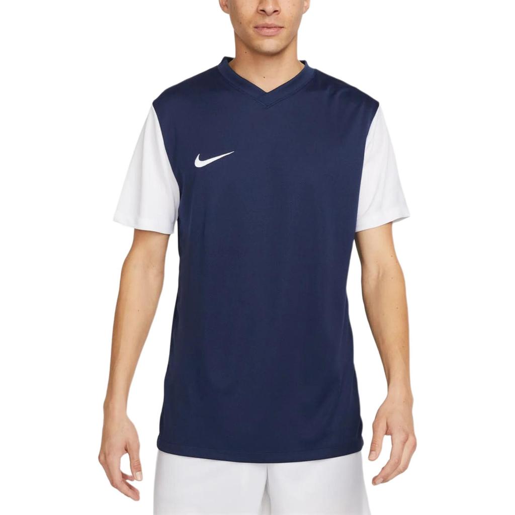 Nike T Shirts Men's Navy Blue V Neck Moderate Straight Fit DH8035-410