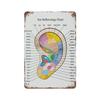 Placa de Metal Estanhado HD Gráfico de Reflexologia Auricular Arte de Parede Vintage Acupuntura Decoração de Saúde para Clínica Spa Casa
