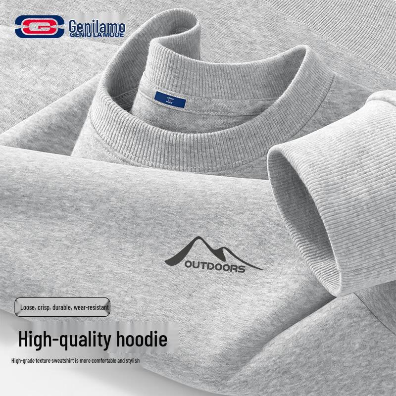 GENIOLAMODE Мужской свитер с круглым вырезом, тяжелый вес 2XL