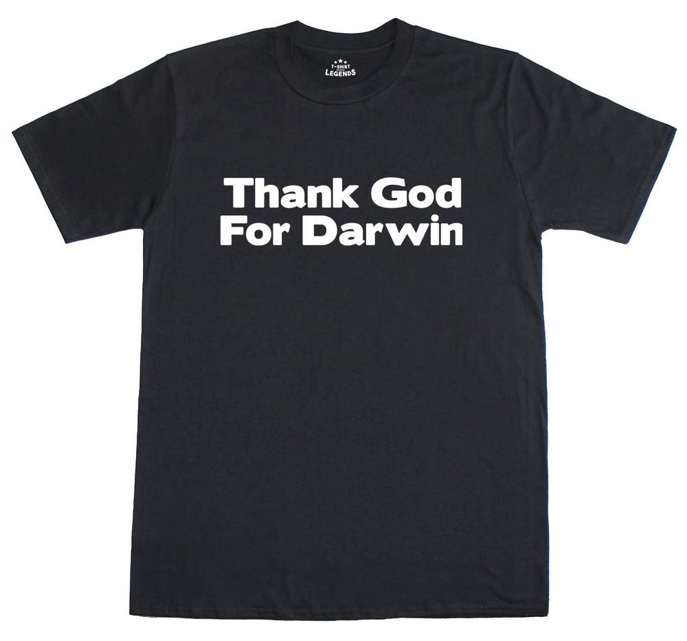 Thank God For Darwin Evolution Science Funny Unisexs Loose Fit Cotton TShirt
