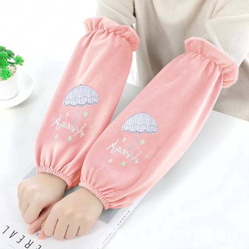Men's and Women's Cute Korean Style Mid-Length Fleece Sleevelets and Foot Covers for Autumn and Winter