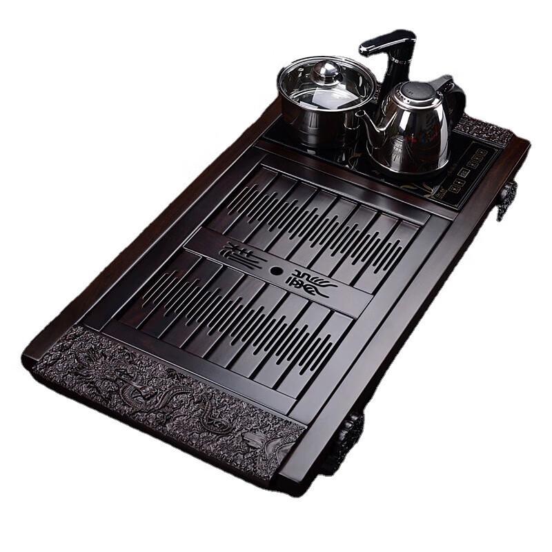 Ebony & Rosewood Tea Tray Set with Auspicious Cloud Design