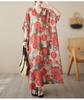 Summer Plus Size Loose Fit Vacation V-Neck Short Sleeve Maxi Dress Women Beach