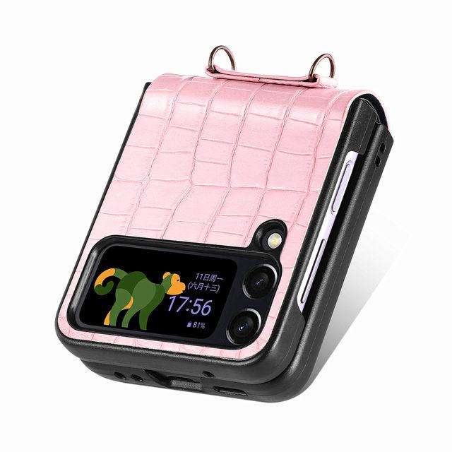 Lommebok Funksjon Telefonstropp Lærveske For Samsung Galaxy Z Flip 4 5g Flip4 Full Protection Card Slot Cover
