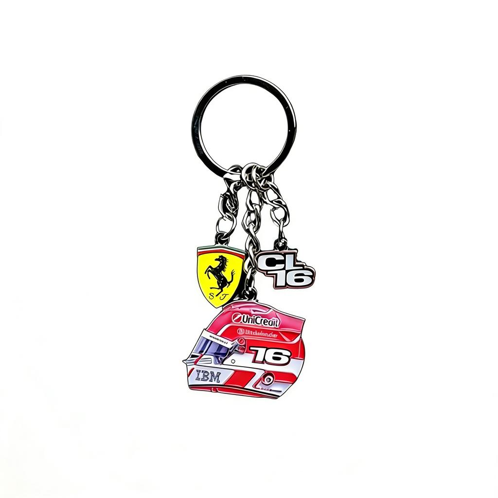 Mode Ferrari Racing Hjälm Bilnyckelring Nyckelring Hänge Gåva För Ferrari SP1 812 F40 SF90 458 488 599 612 FF F12 Tillbehör