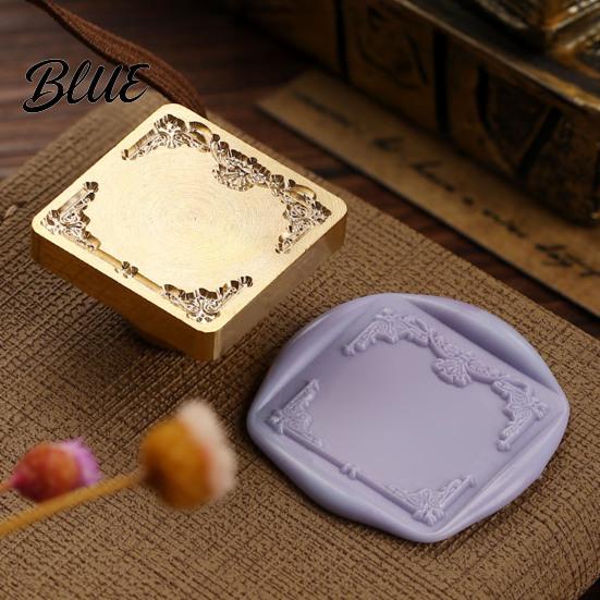 Gift Wrapping Wax Seal Minimalist Frame Stamp Head Solid Brass Engraved Sealing Retro Replacement Heads for Envelope Packaging Journal Card
