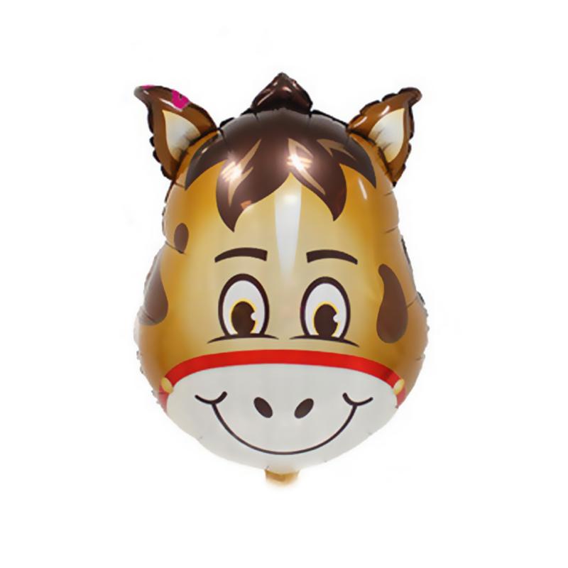 25Inch Cartoon Animal Head Aluminum Film Balloon Baby Birthday Party Decor Lion Tiger Cow Elephant Inflatable Helium Ballon Toy