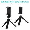 Smartphone Clamp Holder Phone Mount Adapter Phone Clip for Tripod Selfie Stick with Detachable Clamp 360 degrees