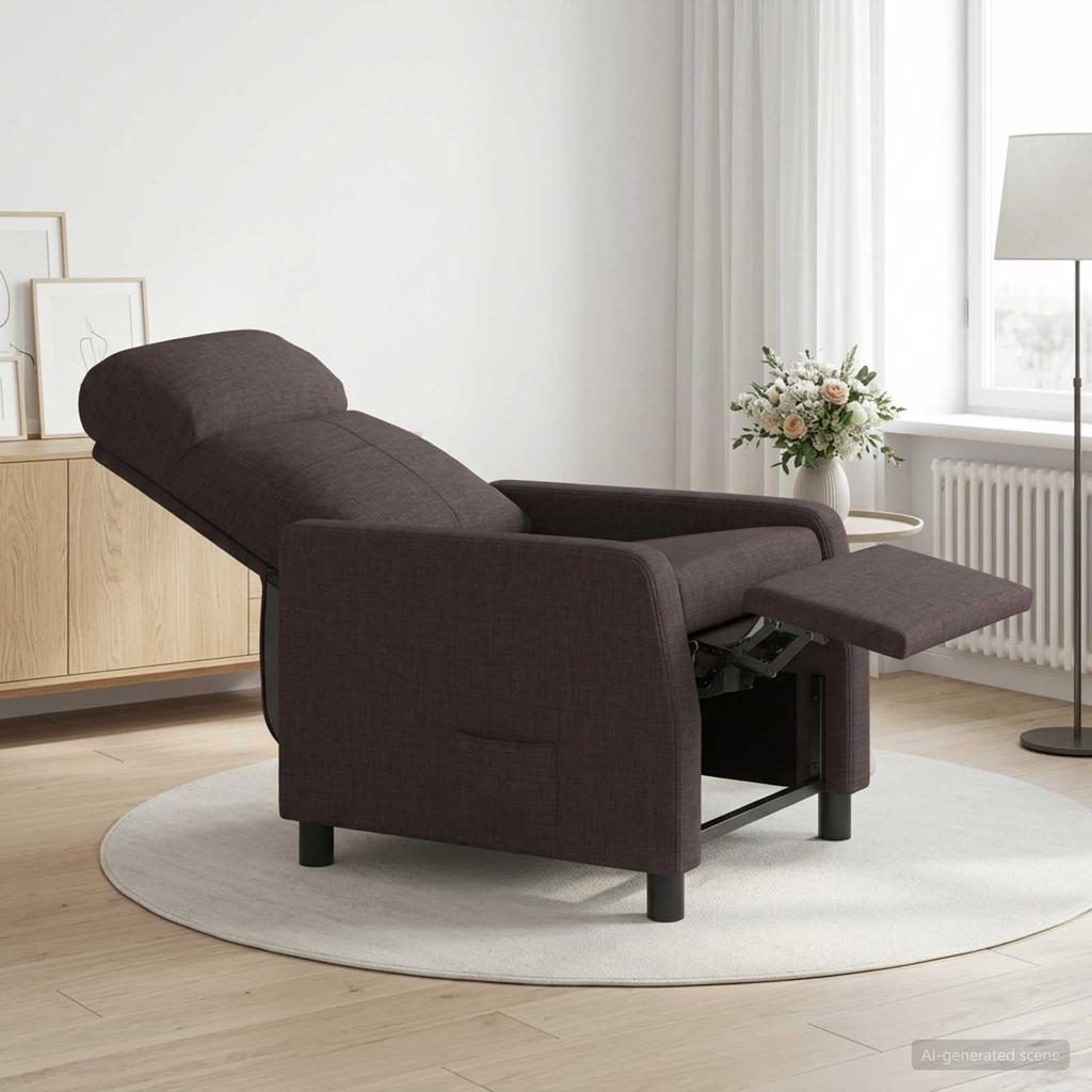 Recliner Dark Brown Fabric