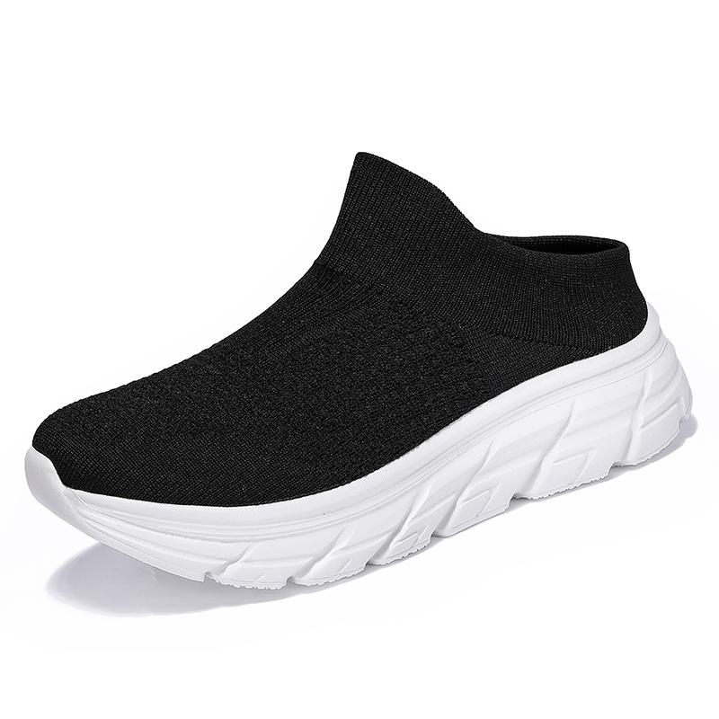 Men's half slippers new large size fashion thick sole casual sports shoes men fly woven breathable sneakers men's shoes