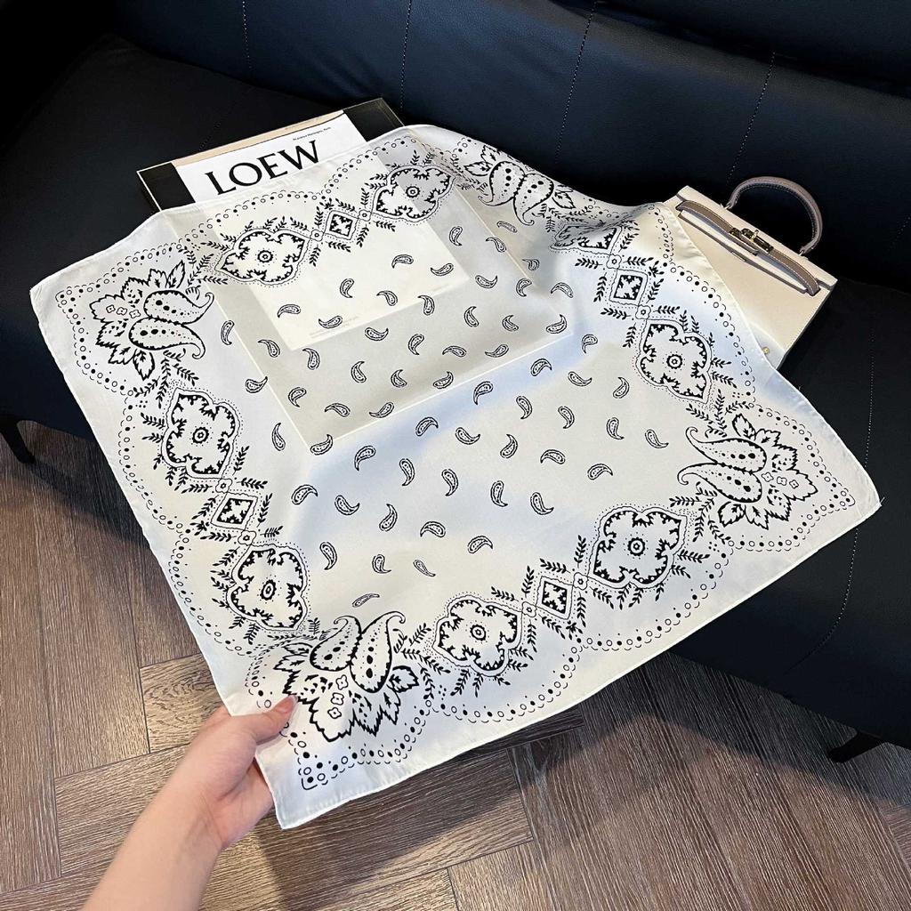 European and American style scarf square scarf imitation silk 71cm retro cashew print literary headband suit with decorative scarf