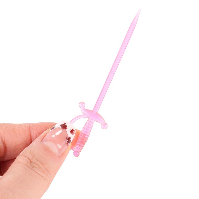 40 szt. mieszanych kolorów plastikowych patyczków do szaszłyków do owoców, koktajli, przekąsek, widelców