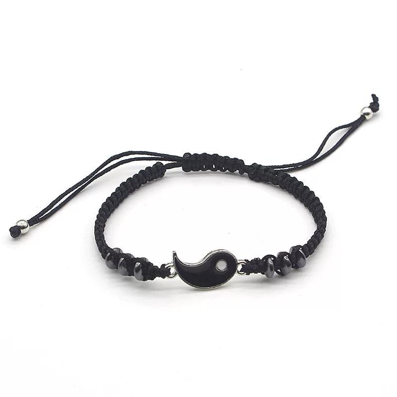 Alloy Tai Chi Bagua Hand-Woven Couple Bracelet Set