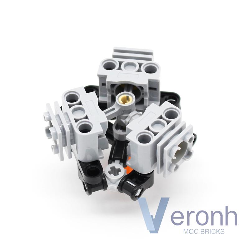 MOC 3 Cylinder Radial Engine Model Building Blocks Compatible PF Kit 2850 2851 2852 2853 Technical Parts Assembly Bricks Kid Toy