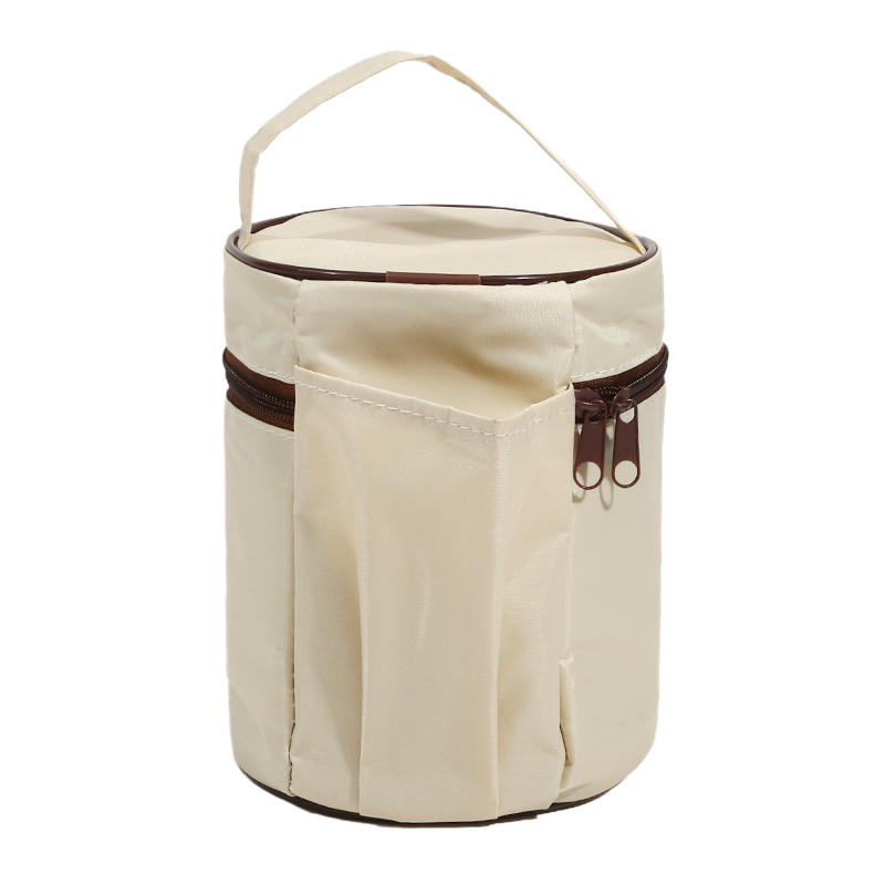 Lunch Box Set Portable Keep Warm Container With Insulated Bag Stackable Bento Bag Round Lunch Box Container