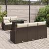 VidaXL Ensemble de 6 canapés de jardin avec coussins en Rattan marron poly 3348914