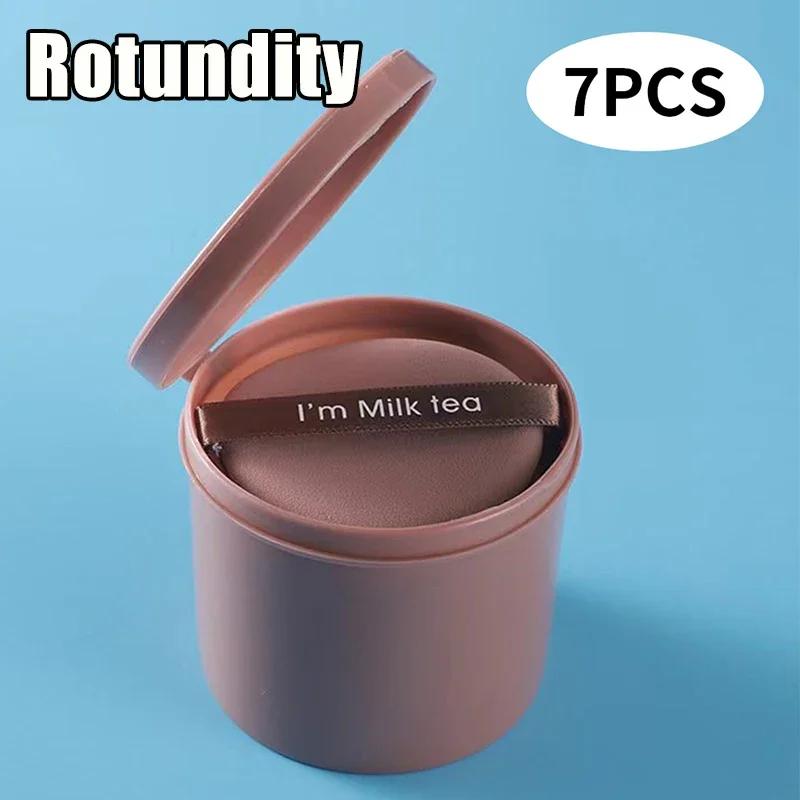 7 Pcs/box Cosmetic Puff Set with Box Concealer Foundation Hide Pores Double Sided Sponge Puff Drying Wet Use Facial Makeup Tools