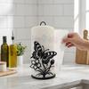 Wooden Base Butterfly Napkin Holder Free Standing Food Wrap Storage Rack Tissue Stand  for Home