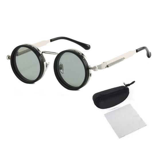 

Adjustable Polarized Unisex Sunglasses with ND Filter Lenses Eye Protection Color-Changing Round Frame Outdoor Driving Sunglasses