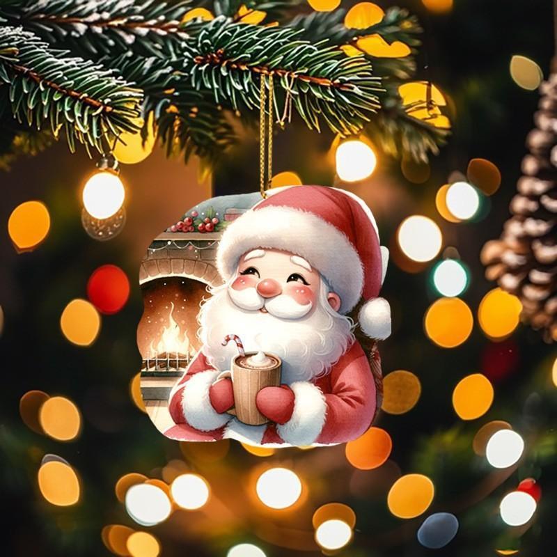 Bag Charm Reusable Christmas Ornament Santa Claus Pendant Creative Car Ornament For Gift-Giving Holiday Event Christmas Party