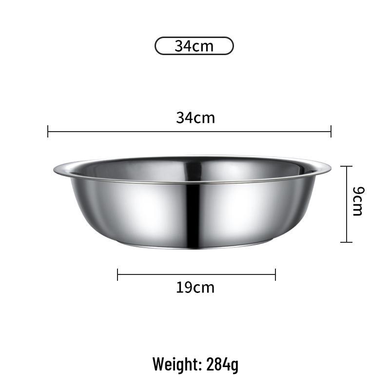 Stainless Steel Large Multi-Purpose Basin for Vegetables, Noodles, Baby Bath, Laundry, and More