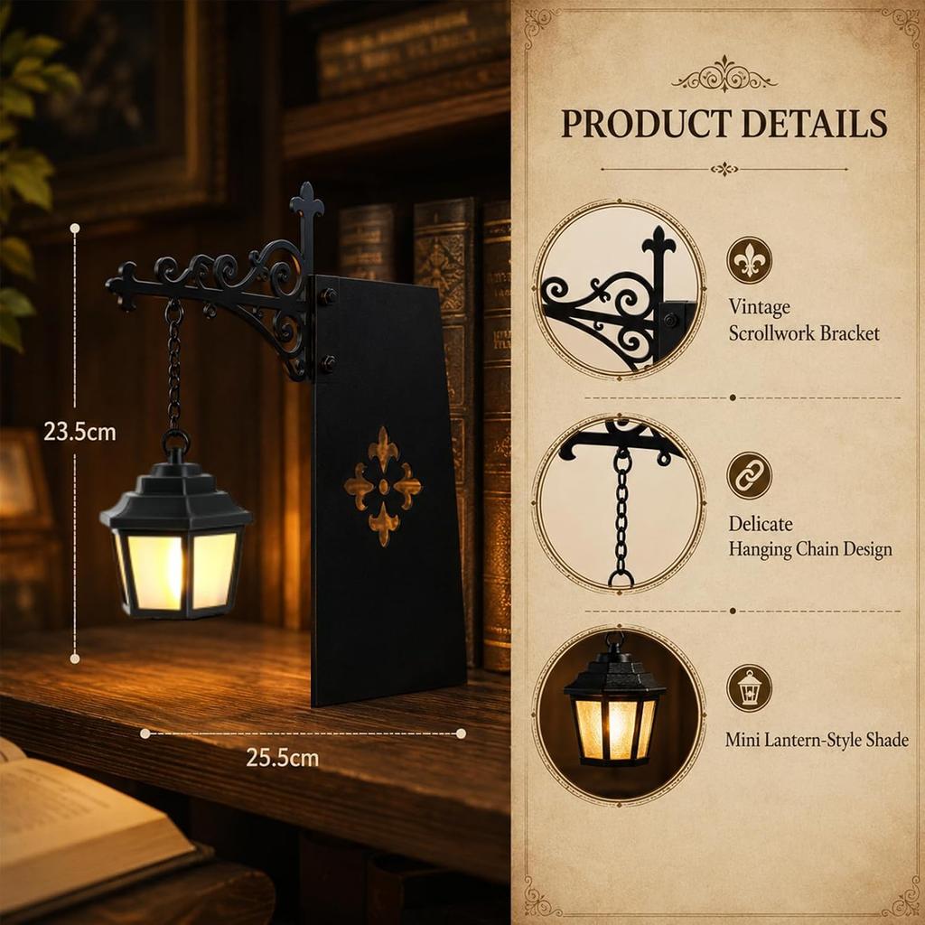 Xiaomi Halloween Library Lantern Mini Bookshelf Lamp Vintage Hanging Shelf Light Decorative Lantern Halloween Gift for Book Lovers