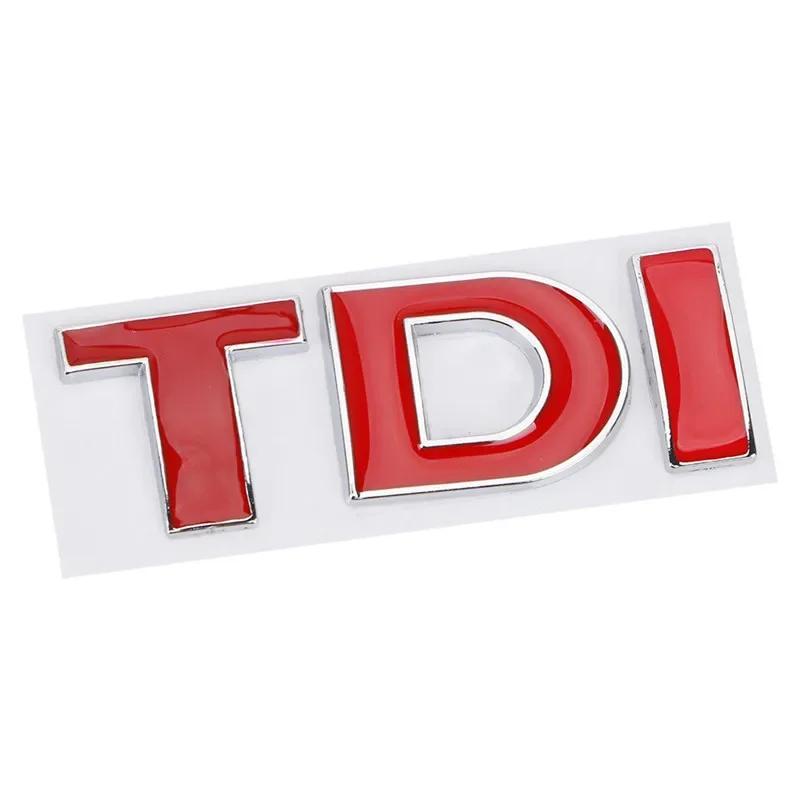 Autocollant Emblème Logo Métal 3D TDI pour Calandre Avant de Voiture Aile Côté Coffre Arrière Décoration Badge Auto Pour VW Polo Golf Jetta Passat MK4 MK5