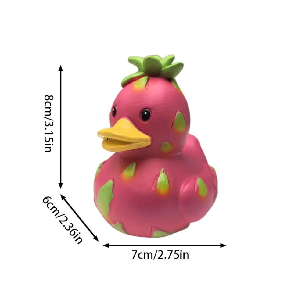 Decorative Dragon Fruit Duck Figurine Cartoon Duck Ornament Watermelon Duck Statue  Desktop Display