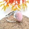 Rosa opal handgjorda ring solid 925 sterling silver smycken för julklapp