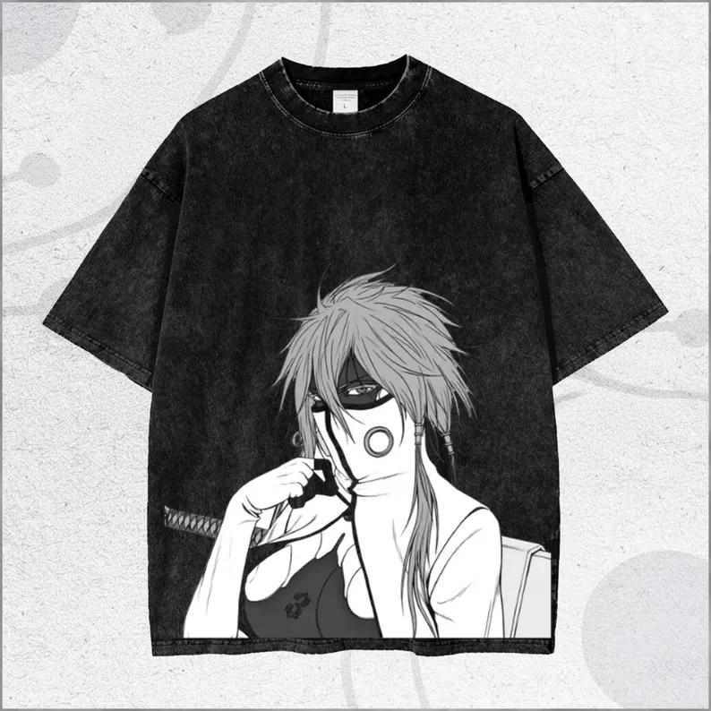 Hot Anime BLEACH Ulquiorra Cifer Print T-shirt Men Women Tshirts Short Sleeve Cotton Clothing Retro Washed T Shirt Harajuku Tops