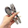Stainless Steel Spoon Fork Set Short Handle Children'S Tableware Household Baby Food Spoon Soup Spoon