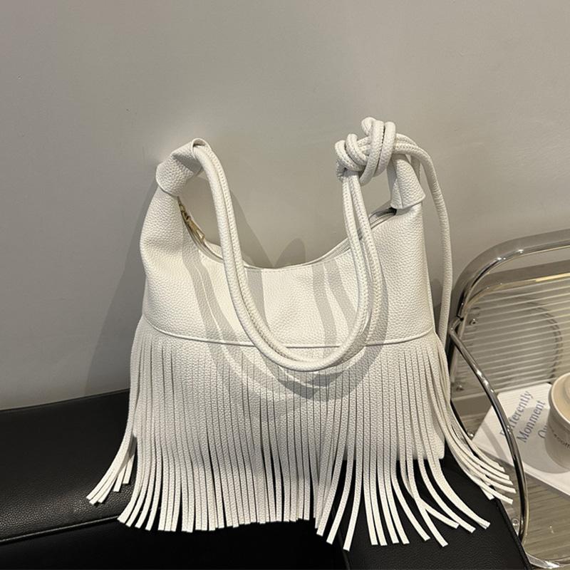Vintage Tassel Shoulder Bag For Women Daily Used  Soft PU Leather Versatile Crossbody Bags Ladies Casual Handbag