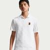 Nike Court Slam Tennis Top Uomo Bianco Collo a Rever Moderato