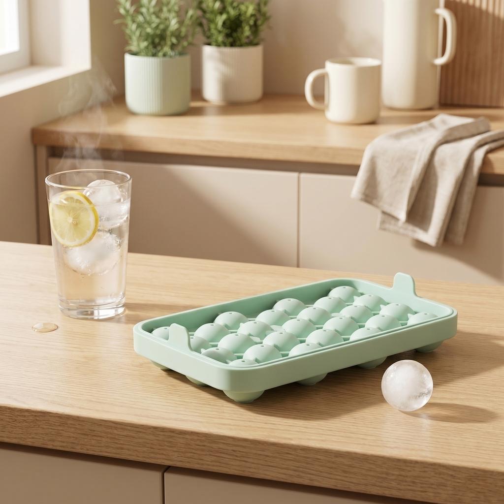 Silicone Ice Ball Mold with Lid 2 5cm Diameter Ice Sphere Maker Creative Round Ice Cube Tray for Drinks and Cocktails