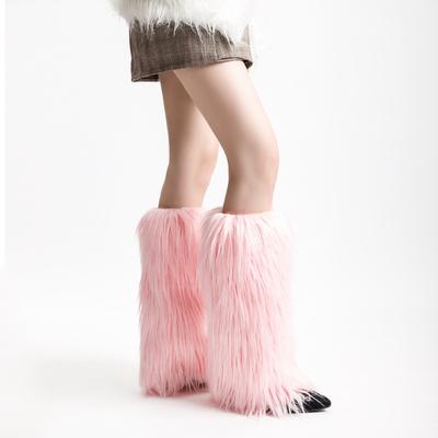 Autumn and Winter New Imitation Wool Boot Cover Plush Socks Medium and Long Fur Fur High Tube Leg Guard Women's Sleeves