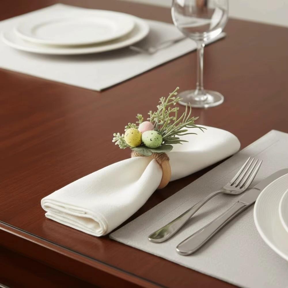 Spring Floral Easter Napkin Rings Plastic Servietten Rings Bunny Napkin Holders