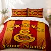 Galatasaray Custom Name 3pc Set Perfect for Bedroom Use Comfortable Bedding Set Includes a Duvet Cover and Two Pillowcases Ideal Birthday or Christmas