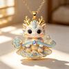 Nine-tailed Fox Enamel Pendant Necklace Waterproof Chinese Traditional Jewelry Durable Chain for Women Graduation Gift