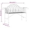 Vidaxl Garden Bench for 2 People, 128 Cm, Black, Steel