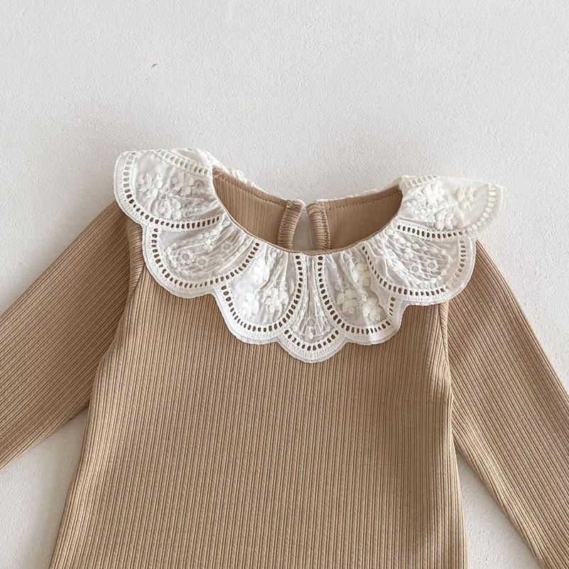 2026 Baby Clothes Spring Girl Tops Ruffle Collar Long Sleeve T-Shirt for Newborn Infant Bottoming Shirt Toddler Blouse 0-2 Years