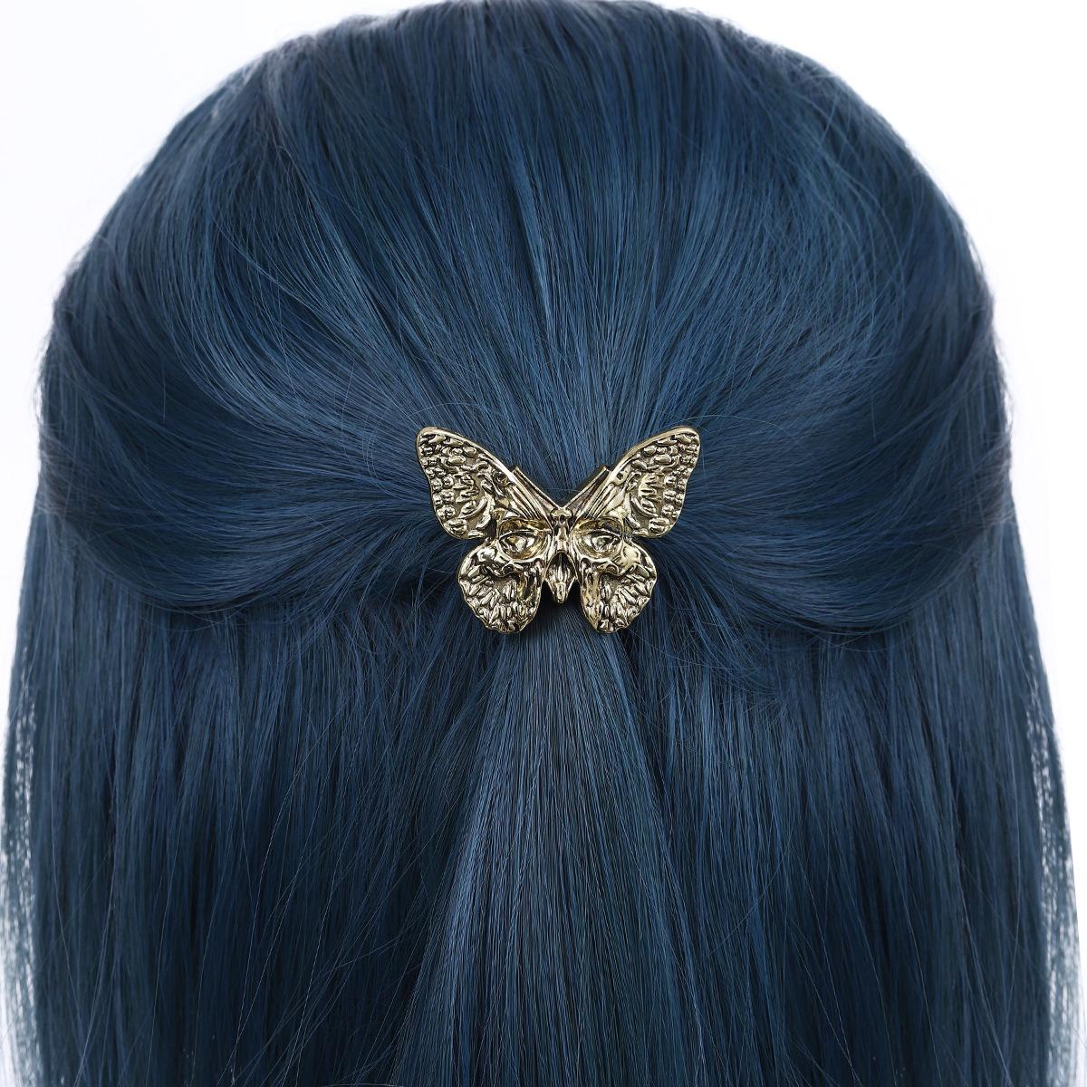 

Viking Retro Skull Butterfly Elastic Hair Tie Hip Hop Punk Party Headband Trendy Personalized Hair Rope For Women бронзовый