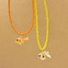 Y2K Resin Goldfish Pendant Necklace for Women Fashion Egirl Beaded Clavicle Chain Fashion Jewelry Valentines Day Gifts