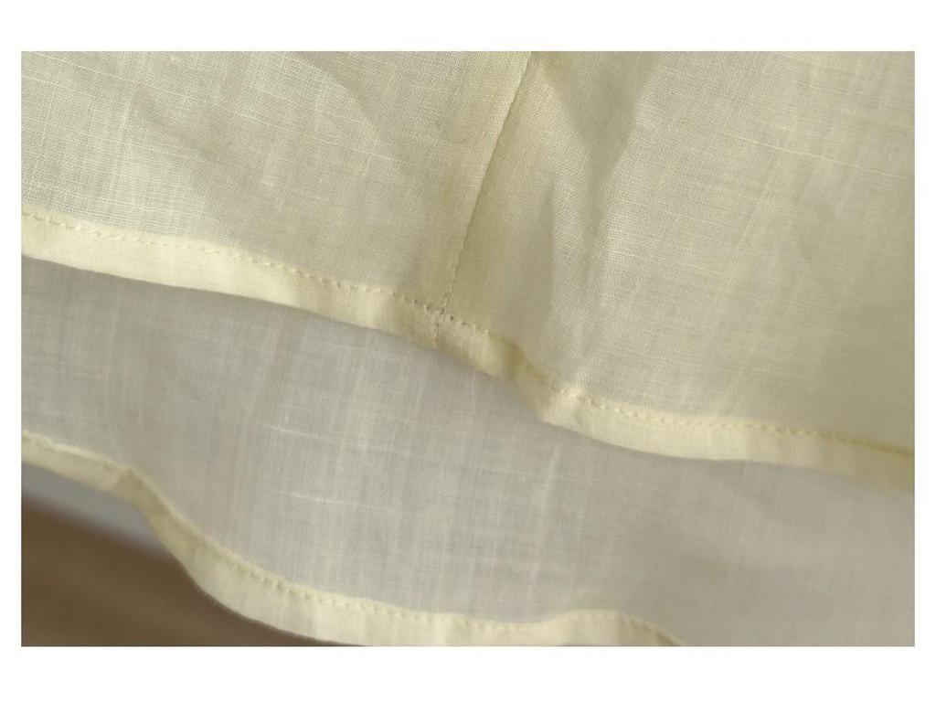 Cămașă Endi pentru Femei, Galben Deschis, Decolteu în V, cu Volane, Șireturi, Broderie cu Mărgele, din Ratin